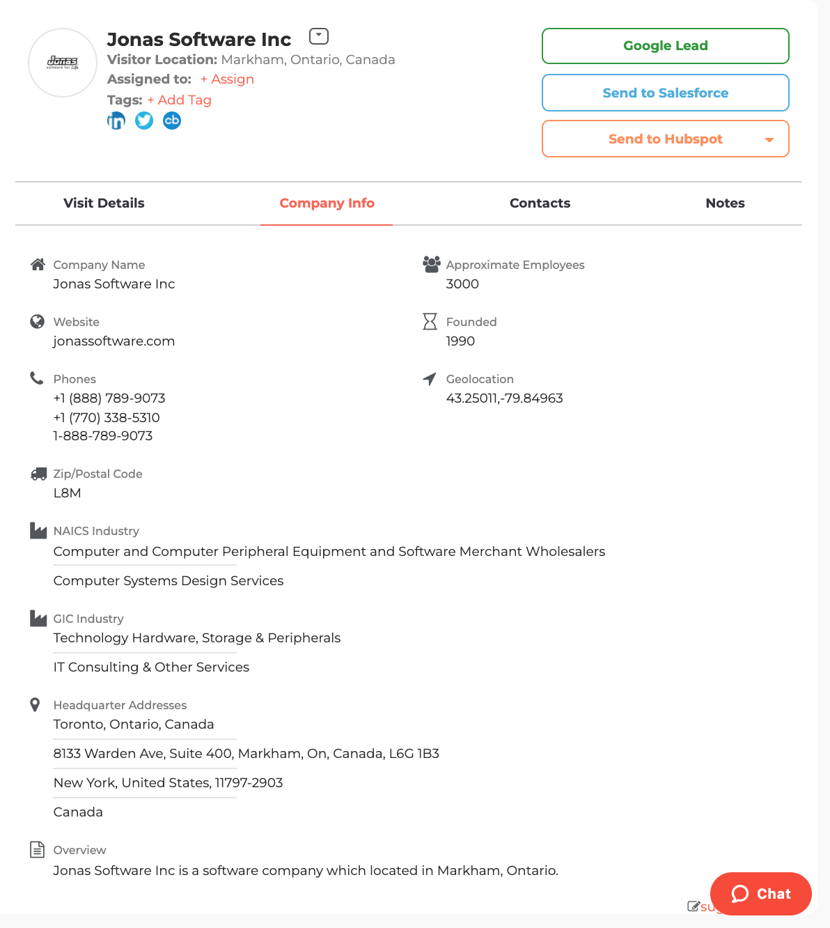 screenshot of Visitor Queue
